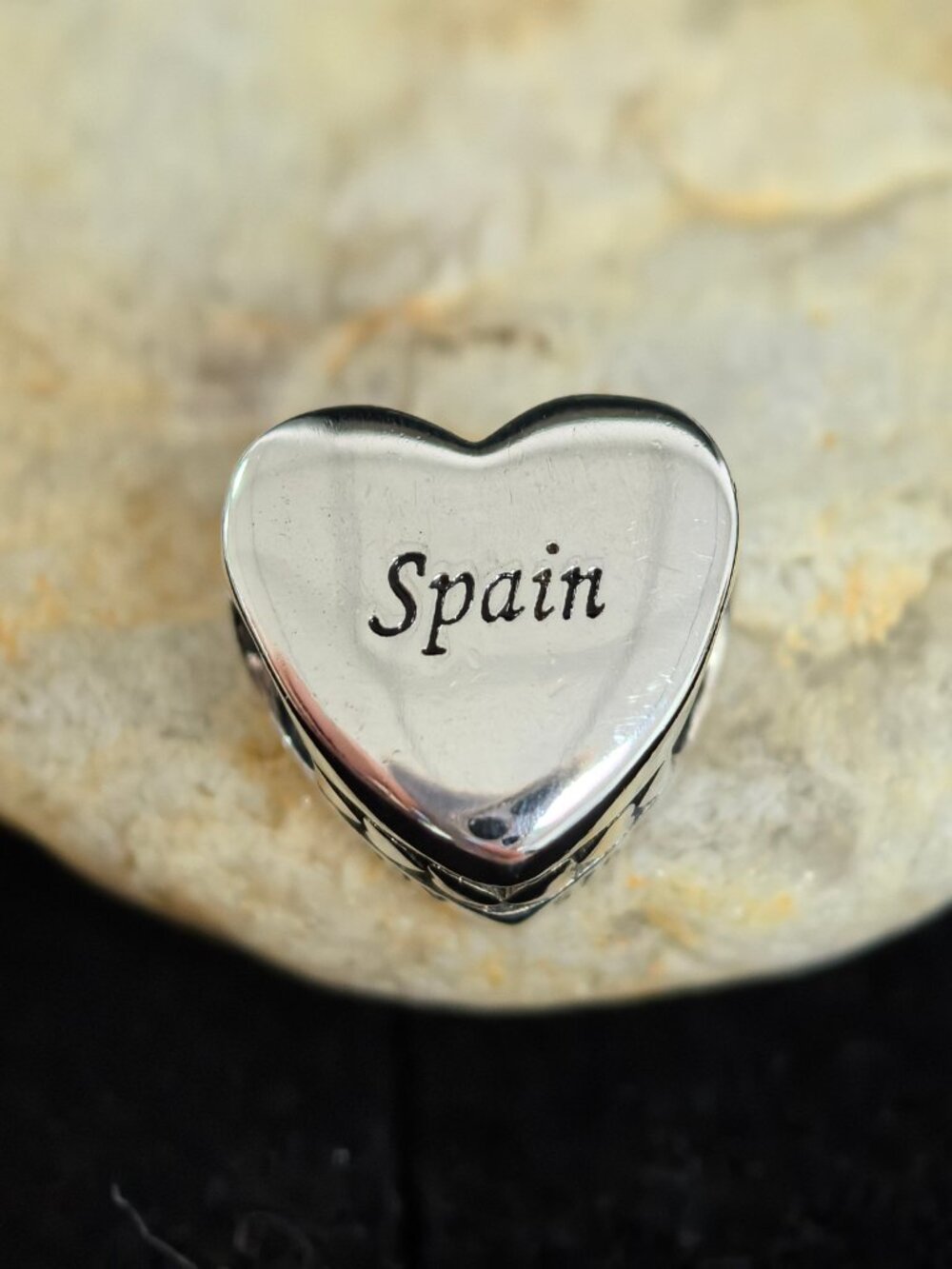 Pandora I Love Spain Heart Bead Charm Travel Pendant, S925 Silver (Women's)